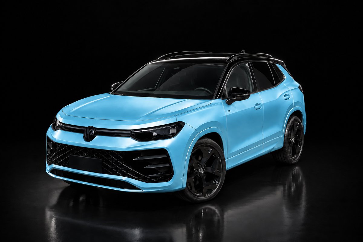 Tiguan com toda a lataria destacada em azul